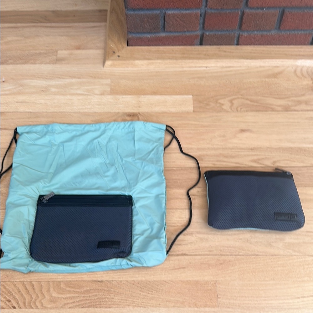 Caraa Blue and Black Drawstring Foldable backpack